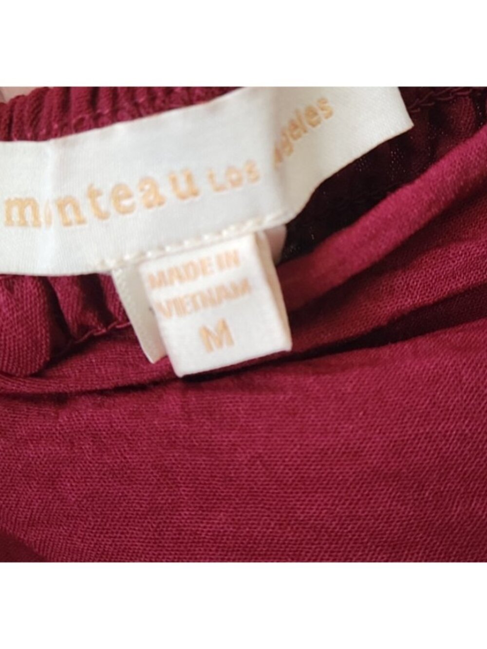NEW Monteau Los Angeles Strapless Tube Jumpsuit Med. crepe bandeau burgundy chic - Picture 13 of 15